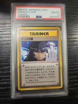 1999 Pokemon Japanese Gym 2 Banned Art Sabrina's Gaze PSA 10 Gem Mint - Image 1