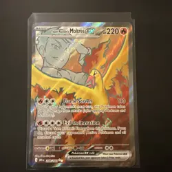 Pokemon Destined Rivals Team Rockets Moltres EX Illustration Rare 208/182 - Image 1