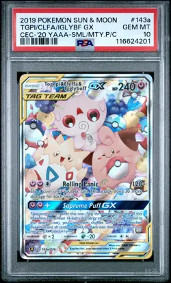 Togepi & Cleffa & Igglybuff GX 143A/236 Alternate Art Holo TAGTEAM POKEMON PSA10 - Image 1