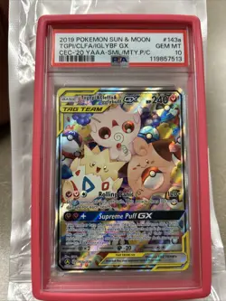 Togepi & Cleffa & Igglybuff GX 143A/236 Alternate Art Holo TAGTEAM POKEMON PSA10 - Image 1