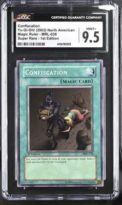 Yu-Gi-Oh! CONFISCATION MRL-038 1st Edition Super Rare English Card CGC 9.5 MINT+ - Image 1