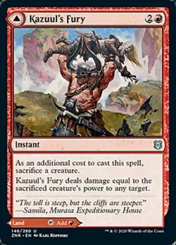 Kazuul's Fury / Kazuul's Cliffs - Light Play MTG Zendikar Rising - Image 1