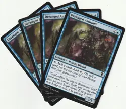 ✪ 4 MAGIC: The Gathering DERANGED ASSISTANT Blue Creature MTG PLAYSET *Kreatur - Image 1