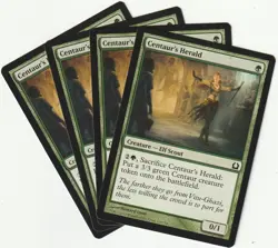 ✪ 4 MAGIC: The Gathering CENTAUR'S HERALD Green Creature MTG PLAYSET *Creature - Image 1