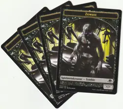 ✪ 4 MAGIC The Gathering ZOMBIE Black Token Creature MTG PLAYSET EMN/DE 2016 - Image 1
