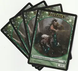 ✪ 4 MAGIC The Gathering CENTAUR Green Creature Tokens MTG TOKEN PLAYSET EXCELLENT - Image 1