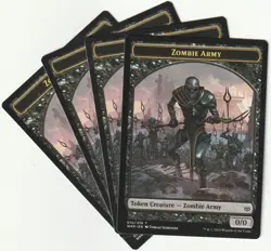 ✪ 4 MAGIC The Gathering ZOMBIE ARMY Black Token Creature MTG PLAYSET WAR/EN 2019 - Image 1