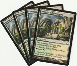 ✪ 4 MAGIC: The Gathering SELESNIJA-GILDENEINGANG Land MTG PLAYSET *Nonbasic Land - Image 1