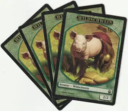 ✪ 4 MAGIC The Gathering WILD BOAR Green Tokens Creature MTG PLAYSET THS/EN 2013 - Image 1