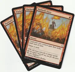 ✪ 4 MAGIC: The Gathering WARLORD´S FURY Red Sorcery MTG PLAYSET *Hexerei *Rot - Image 1