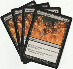 ✪ 4 MAGIC: The Gathering RECKLESS SPITE Black Instant MTG PLAYSET *Spontanzauber - Image 1