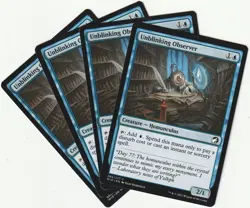 ✪ 4 MAGIC: The Gathering UNBLINKING OBSERVER Blue Creature MTG PLAYSET *Creature - Image 1