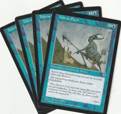✪ 4 MAGIC: The Gathering TEFERIS CURSE Blue Enchantment MTG PLAYSET - Image 1
