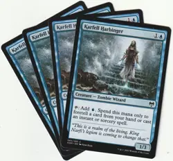 ✪ 4 MAGIC: The Gathering KARFELL HARBINGER Blue Creature MTG PLAYSET *Creature - Image 1