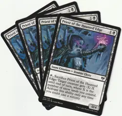 ✪ 4 MAGIC: The Gathering PRIEST OF THE HAUNTED EDGE Black Creature MTG PLAYSET - Image 1