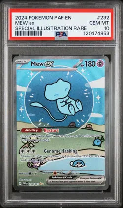 2024 POKEMON PAF EN-PALDEAN FATES SPECIAL ILLUSTRATION RARE #232 MEW EX PSA 10 - Image 1