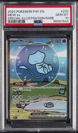 2024 POKEMON PAF EN-PALDEAN FATES SPECIAL ILLUSTRATION RARE #232 MEW EX PSA 10 - Image 1