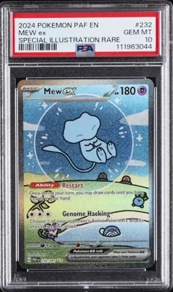 2024 POKEMON PAF EN-PALDEAN FATES SPECIAL ILLUSTRATION RARE #232 MEW EX PSA 10 - Image 1