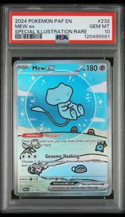 2024 POKEMON PAF EN-PALDEAN FATES SPECIAL ILLUSTRATION RARE #232 MEW EX PSA 10 - Image 1