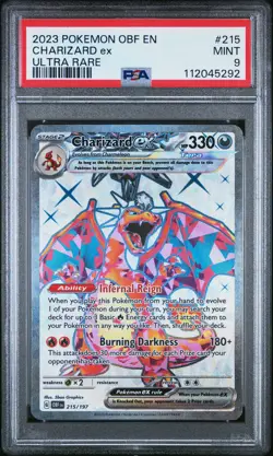 2023 POKEMON OBF EN-OBSIDIAN FLAMES ULTRA RARE #215 CHARIZARD EX PSA 9 - Image 1