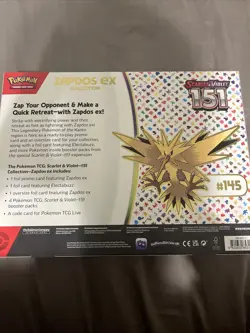 Pokemon TCG Scarlet & Violet 151 Zapdos Ex Collection (LOT OF 2) FACTORY SEALED - Image 2