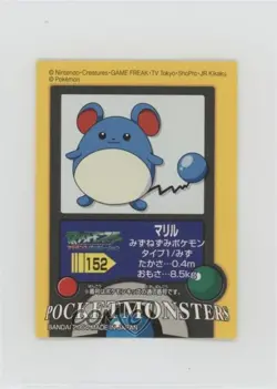 Marill Bandai Pokemon Advanced Generation Pokedex Entry Stickers Japanese 0cp0 - Image 1