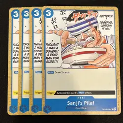 4X One Piece Card Game Sanji's Pilaf OP03-056 Uncommon NM - Image 1