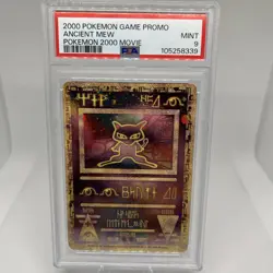2000 Pokemon Ancient Mew PSA 9 MINT Pokemon Movie Game Promo Double Holo Card - Image 1