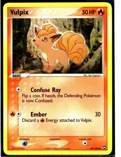 Pokemon Card Vulpix EX Power Keepers Common 69/108 Near Mint - Image 1