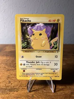 Pikachu E3 Stamped Pokemon Card Base Set 58/102 Yellow Cheeks 1999 - Image 1