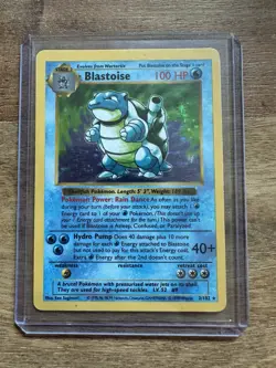Pokemon TCG Blastoise Base Set Holo Shadowless Rare Card 2/102 - Image 1