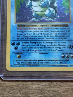 Pokemon TCG Blastoise Base Set Holo Shadowless Rare Card 2/102 - Image 4