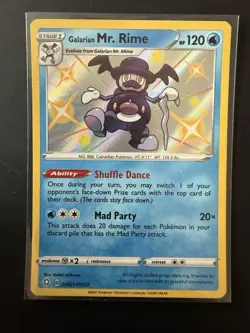 Pokemon Card Galarian Mr. Rime SV021/SV122 Shiny Vault Shining Fates Near Mint - Image 1
