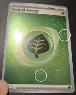 Pokemon TCG Grass Energy Cosmos Holo Card SV 151 With Swirl - Image 1