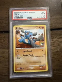 2009 Pokemon Platinum Riolu Comic Con International Exclusive Promo PSA 9 - Image 1