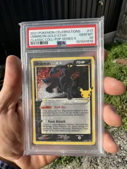 2021 Pokemon Celebrations 17/17 Umbreon Gold Star PSA 10 Classic Collection holo - Image 1