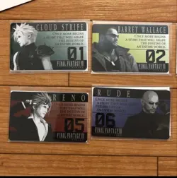Final Fantasy VII Remake Metallic Card Sephiroth Cloud Aerith Tifa 1-8 Set Rare - Image 2