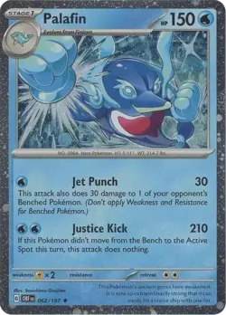 Palafin - 062/197 - Pokemon Obsidian Flames Cosmos Holo Rare Card NM - Image 1