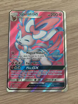 Sylveon GX 140/145 - Full Art Ultra Rare SM - Guardians Rising Pokemon Card - Image 2