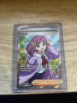 Pokemon TCG Stellar Crown Lacey Full Art Ultra Rare Holo Trainer Card 166/142 - Image 1
