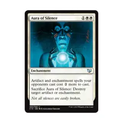WOTC MTG - Commander 2015 Aura of Silence (U) EX - Image 1