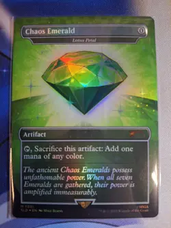 Chaos Emerald (Lotus Petal) Green 7031 Secret Lair Drop Sonic Bonus MTG NM - Image 1