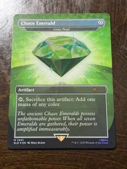 Chaos Emerald (Lotus Petal) Green 7031 Secret Lair Drop Sonic Bonus MTG NM - Image 1