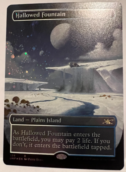 MTG Borderless Galaxy Foil Hallowed Fountain NM- Unplayed Unfinity - Image 1