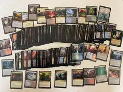Huge mtg land lot! includes ripple foils & dual lands. 300+ cards total. - Image 1