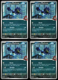 Team Rocket's Murkrow 127/182 Playset (x4 Cards) Destined Rivals NM Pokemon TCG - Image 1