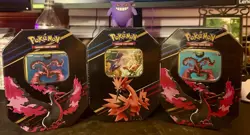 Pokemon TCG: Crown Zenith Tin Set of 3 - Galarian 1x Zapdos 2x Moltres SEALED - Image 1