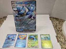 Pokemon 151 Blooming Waters Blastoise EX Oversize Promo Card Set Inc EX 009/165 - Image 1