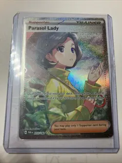 Parasol Lady 255/182 SV Paradox Rift SIR Full Art Pokemon Trainer Card Mint NM - Image 1