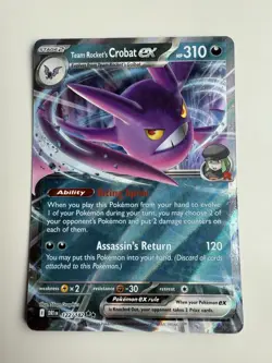 Pokemon TCG Team Rocket's Crobat ex 122/182 Destined Rivals Double Rare Holo - Image 1
